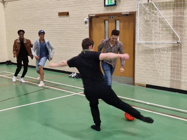 Having a kickabout during the Eid al-Adha celebrations