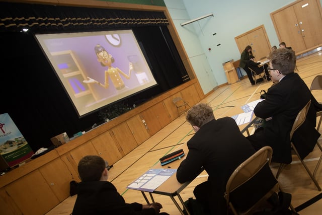 St. Joseph's Boys School Year 8 students taking part in the Young Enterprise Workshop at the school on Tuesday.