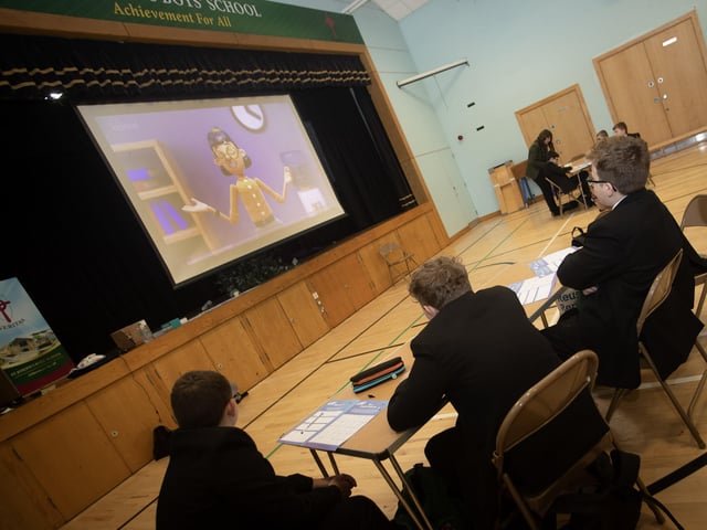 St. Joseph's Boys School Year 8 students taking part in the Young Enterprise Workshop at the school on Tuesday.