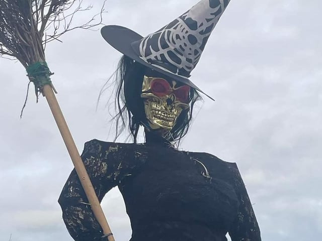 One of the excellent witches on the Redcastle Scarecrow Trail.