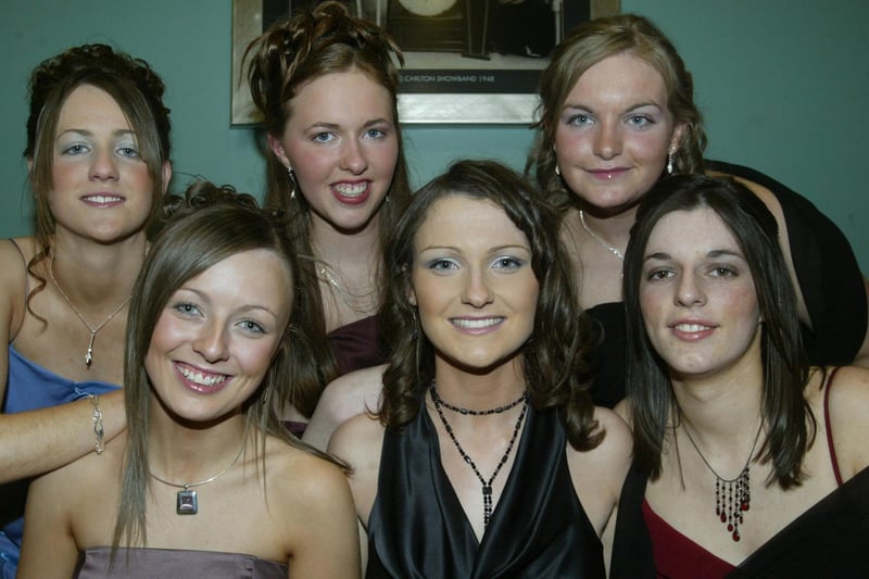 All girls together...... Annemarie Devine, Karen McGonagle, Ciara McLaughlin, Mary Donaghey, Michelle McNulty and Shiela McGonagle. Attendees at the formal in Strabane in April 2004