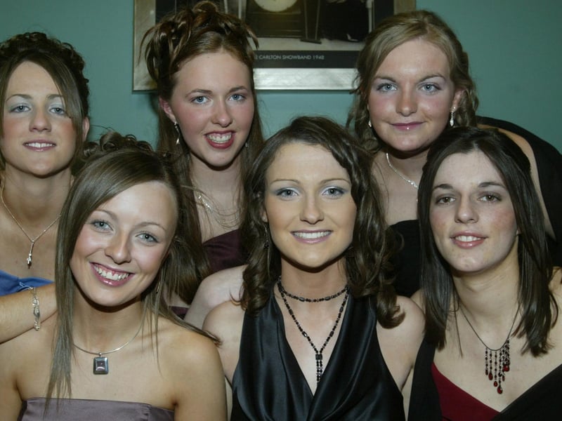 All girls together...... Annemarie Devine, Karen McGonagle, Ciara McLaughlin, Mary Donaghey, Michelle McNulty and Shiela McGonagle. Attendees at the formal in Strabane in April 2004