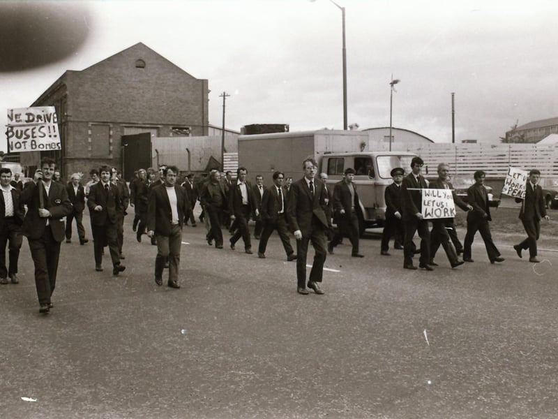 Bus drivers protesting over being put at risk.