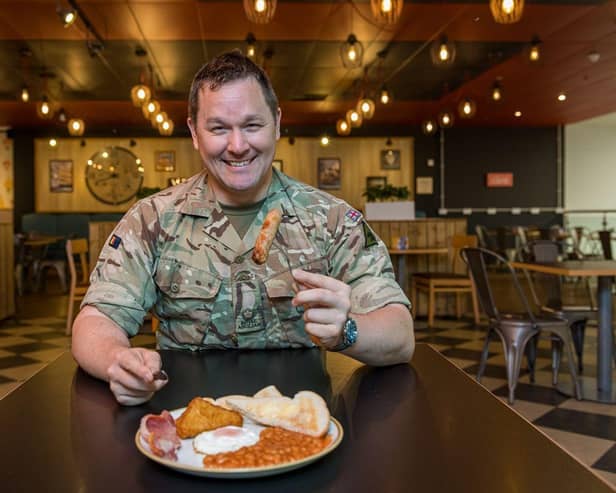 Armed Forces personnel and veterans can receive a free hot breakfast at Tesco this Sunday