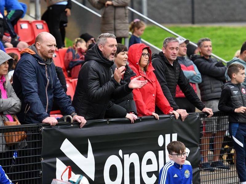 Anxious parents and supporters look on from the touchline during the O'Neills Foyle Cup Under-8's final at The Brandywell.