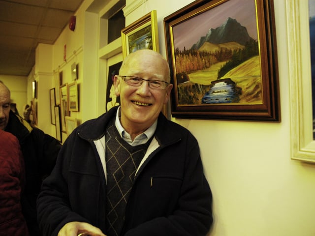 Bobby Bonner pictured with his art work at the Eden Place Arts Exhibition.0804PGILL12                                