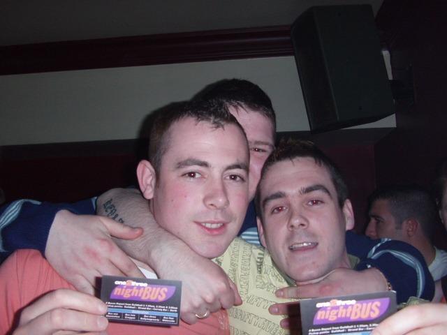 OLYMPUS DIGITAL CAMERA : Enjoying a night out in Derry city centre and catching the Ulsterbus nightbus home back in April 2005.