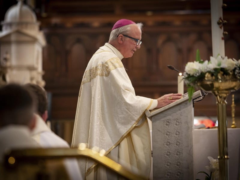 Bishop Donal McKeown, addressing the attendance at Sunday’s Mass at the Long Tower Church.