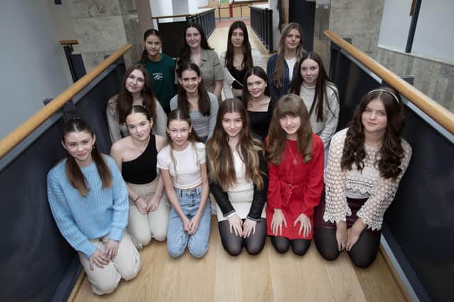 Year 11 girls taking part in the Foyle School Of Speech and Drama Feis at the Millennium Forum on Saturday last. (Photos: Jim McCafferty Photography)