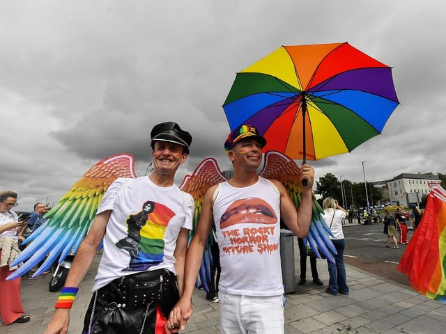 Revellers take part in the 2025 Foyle Pride Parade. Photo: George Sweeney