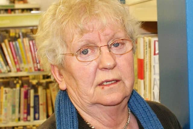 Nell McCafferty pictured previously in the Central Library, Foyle Street. 2904JM11