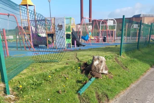Damage at the Festival Park in Buncrana.