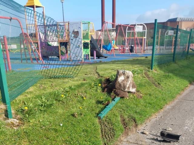 Damage at the Festival Park in Buncrana.