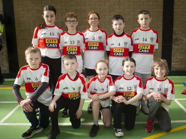 The St. Eugene’s PS team which took part in the Bogside and Brandywell Health Forum’s Young People’s 5k Dash & Obstacle Challenge around the Urban Village Area on Thursday morning last. (Photos: Jim McCafferty Photography)