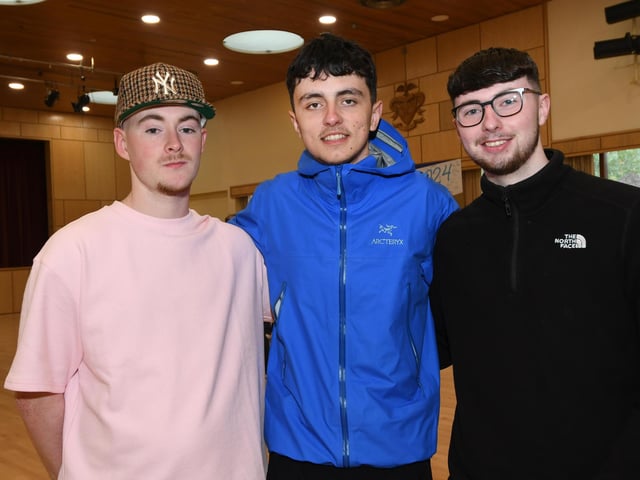 Collecting their results at St. Columb's College were, from left, Ben Canning, Cillian O'Neill and Fintan O'Neill.