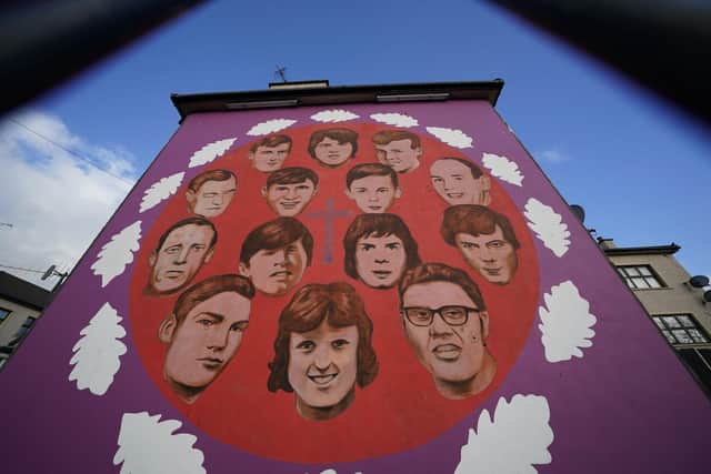 Mural in the Bogside dedicated to those killed on Bloody Sunday. PA