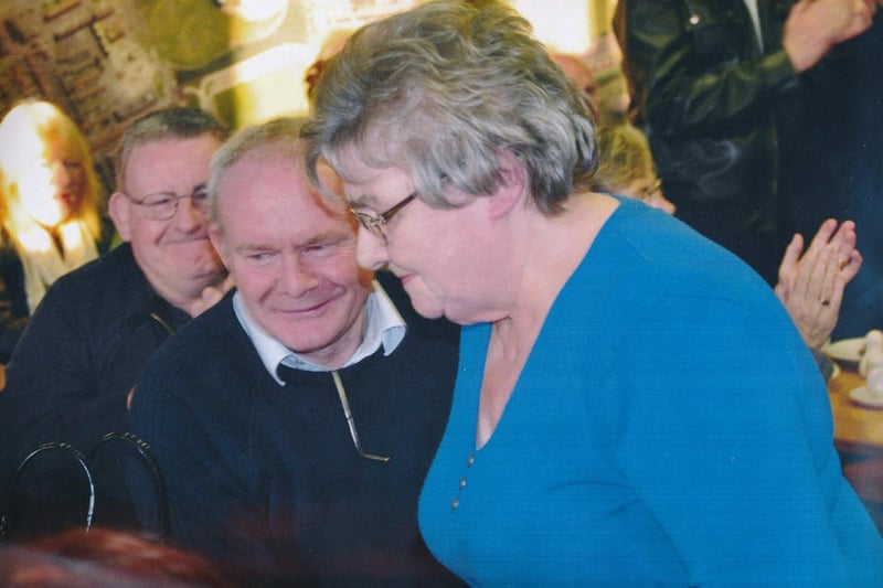 Tony Hassan with Martin McGuinness and Mary Nelis.