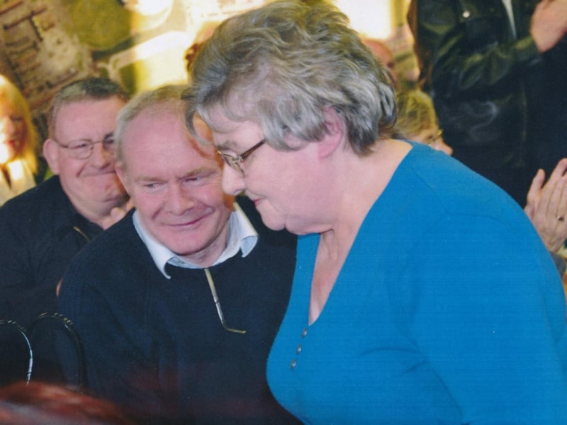 Tony Hassan with Martin McGuinness and Mary Nelis.