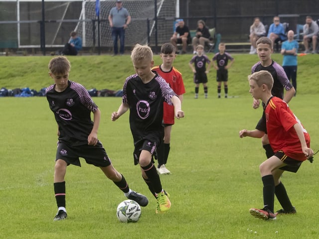 Action from Wednesday's u-12 Foyle Cup clash between Lisnaskea FC and Loughgall Youths in the O'Neills Foyle Cup at St. Columb's Park, Derry. (Photos: Jim McCafferty Photography)