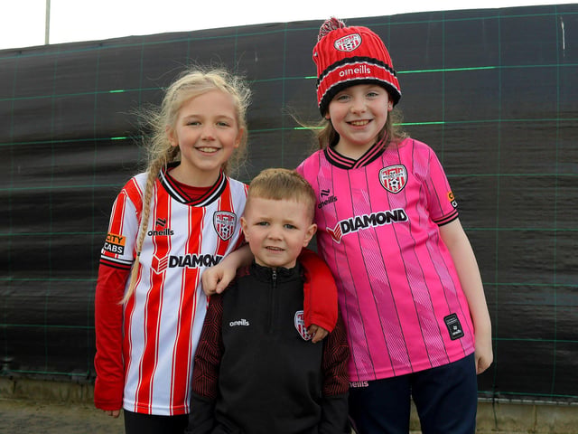 Derry City fans at the Brandywell on Friday evening. Photo: George Sweeney