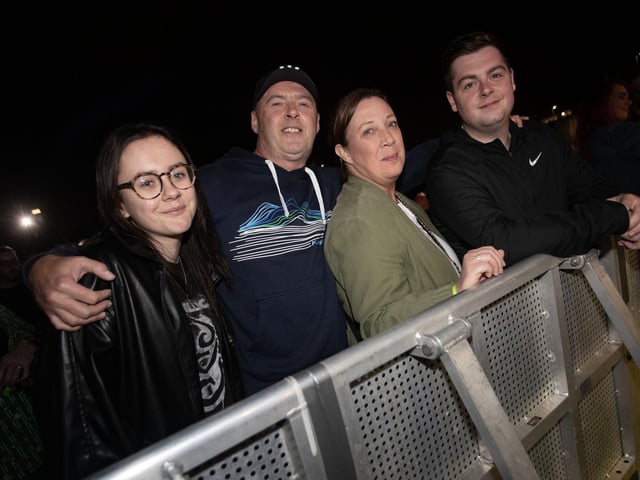 Taking time out for a picture during the Whistlin Donkeys performance on Thursday night.
