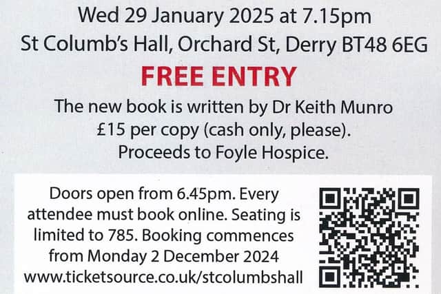 People are invited to attend the official launch in St. Columb’s Hall at 7.15pm on Wednesday, January 29 but spaces are limited so book at www.ticketsource.co.uk/stcolumbshall