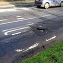 A pothole on the Northland Road.