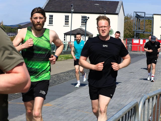 Runners at the Ebrington Hyrox held in Ebrington Square on Saturday. (Photo - Tom Heaney, nwpresspics)