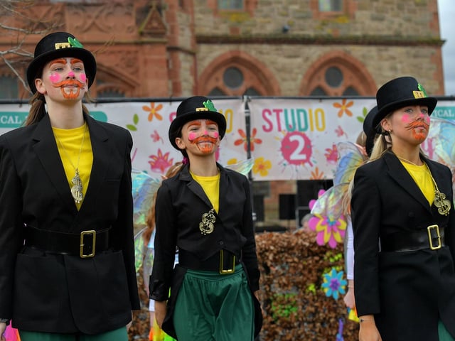 Studio 2’s dance academy preforms the ‘Musical Land of the Fairy People’ in the Peace Garden on St Patrick’s Day. Photo: George Sweeney. DER2311GS – 42