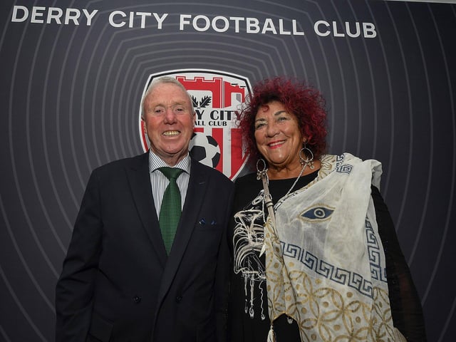 Seamus and Nuala Mallon at the Derry City FC celebration of 40 years in the League of Ireland held in the Everglades on Saturday evening. Photo: George Sweeney