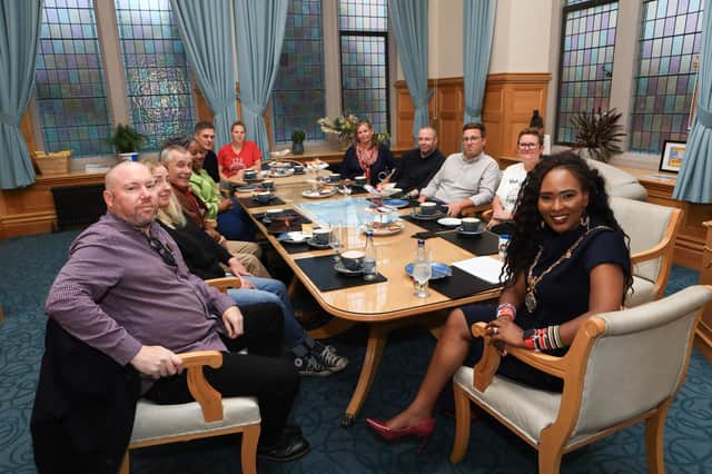 Mayor Lilian Seenoi Barr who held a reception for members of the United Against Racism (Derry) in the Mayor's Parlour. (Photo - Tom Heaney, nwpresspics)
