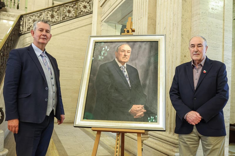 Pictured at the unveiling ceremony was Speaker of the Northern Ireland Assembly, Edwin Poots MLA and former Speaker of the Northern Ireland Assembly Mitchel McLaughlin.
