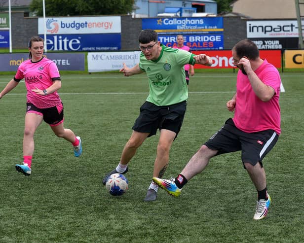 Teams play during the annual Football v Homophobia tournament in the Ryan McBride Brandywell Stadium. Photo: George Sweeney. DER2333GS – 80 