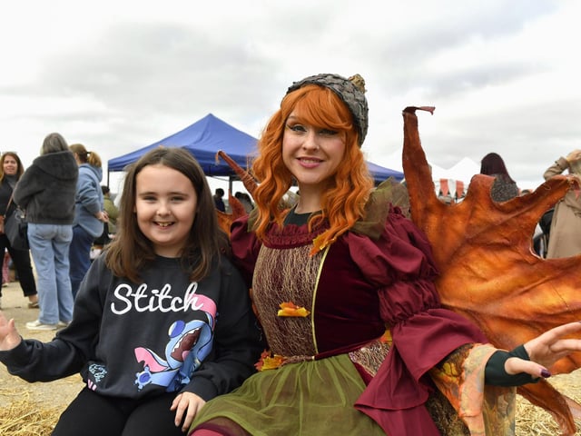Eva McDaid enjoyed her visit to the Festive Pumpkin Patch at Ebrington Square on Sunday afternoon. Photo: George Sweeney