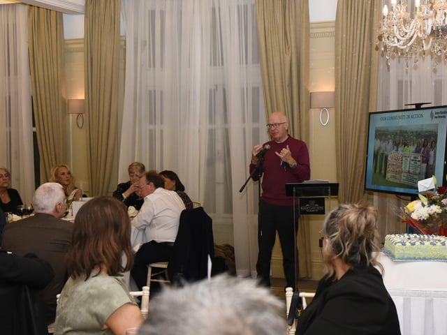 Joe Martin addressing the attendance at the Greater Shantallow Area Partnership's 30th anniversary celebrations. : .