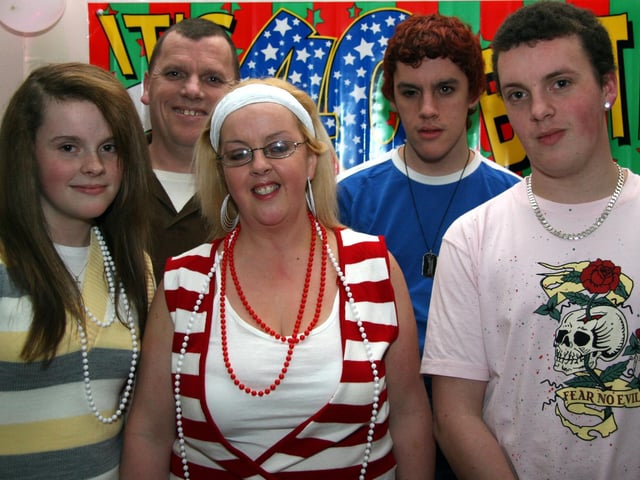 Marie celebrates her 40th birthday with husband James, daughter Terri and sons Ciaran and Kevin 0003JML : Parties and nights out in March 2006