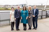 Jeananne Craig, host; Hubert O’Donoghue, AIB Merchant Services; Selina Horshi, Londonderry Chamber; Anna Doherty, Londonderry Chamber; and Professor Liam Maguire, Ulster University.