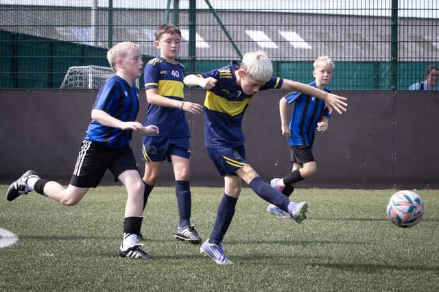 Action from the recent Padraig Barton Memorial Cup final between Don Boscos and Oxford United at Bay Road. (Photos: Jim McCafferty Photography)