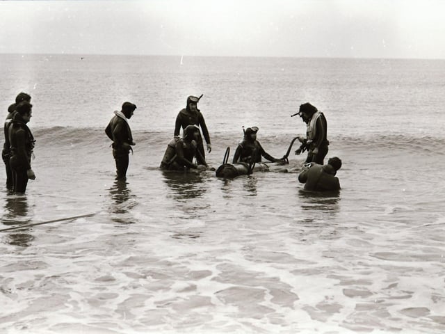 November 1975: Derry Sub Aqua Club members recover a cannon from La Trinidad Valencera four years on from discovering the 1588 Spanish Armada wreck off Kinnego Bay in Inishowen, Donegal.