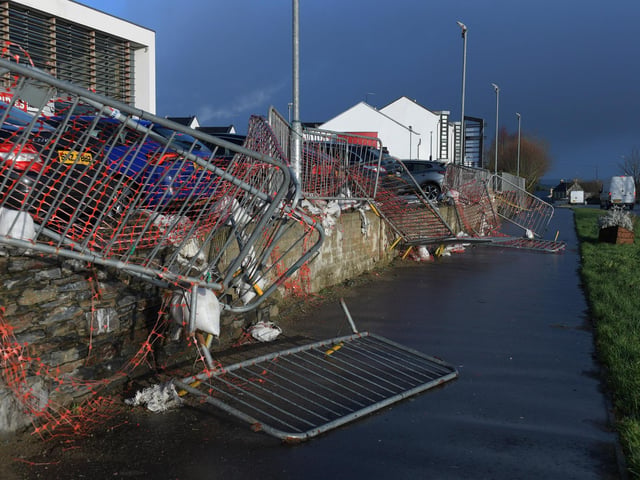 Damage from Storm Isha on Culmore Road. Photo: George Sweeney