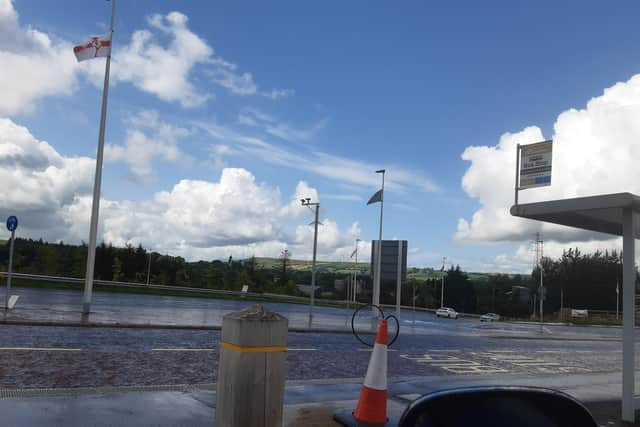 Flags have been erected at Drumahoe Park and Ride