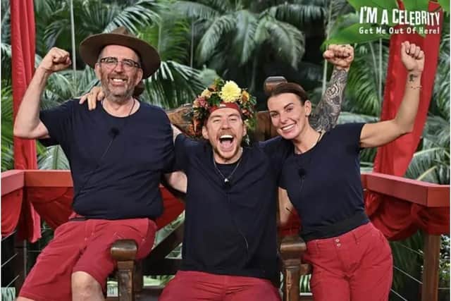 I'm A Celebrity Rev Richard Coles, Danny Jones, and Coleen Rooney/ITV