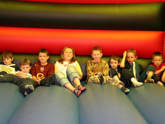 Chole Gallagher celebrating her birthday with a bouncy castle.