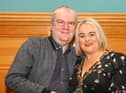 The Mayor of Derry City and Strabane, Councillor Sandra Duffy, making a presentation to Martin McConnellogue, at a reception in the Guildhall in recognition of his commitment to LGBT+ Rights and Trade Union Activism.