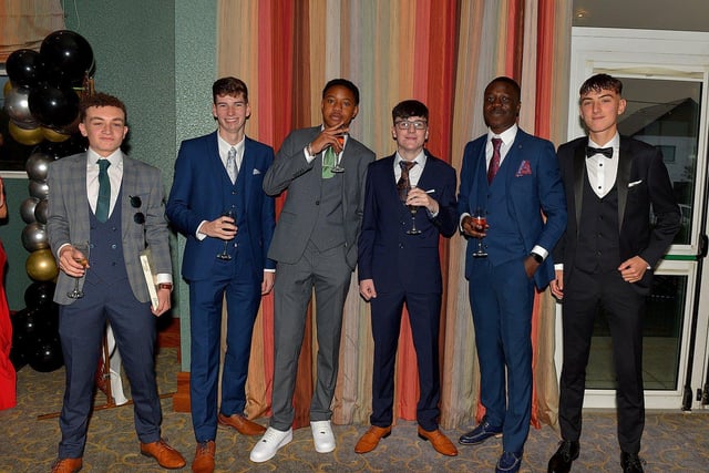 Sixth formers pictured at the Crana College Formal held in the Inshowen Gateway Hotel on Friday evening last. Photo: George Sweeney.  DER2239GS – 076