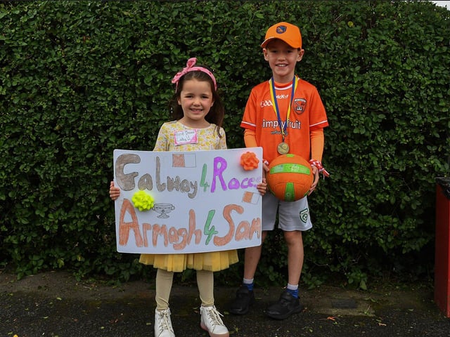 Alice and Dan pictured at the Clonmany Festival Parade on Sunday afternoon. Photo: George Sweeney