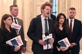 Sinéad McLaughlin with her SDLP colleagues at the launch of the party's ‘Our European Future’ policy paper.