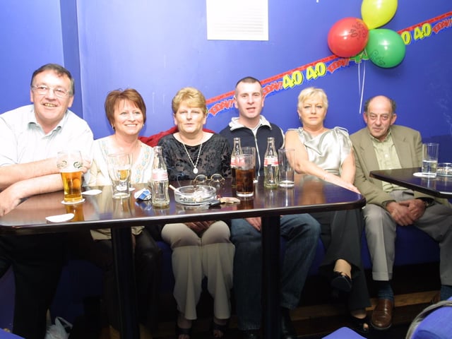 Joe Heaney, Phyllis Mitchell, Lily Heaney, Kevin McCaul, Maureen McCaul and Willie McElhinney.