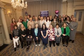 DEVELOPING WOMEN. . . . Group pictured at the Churches Trust's 'Developing Women in the Community' Grand Finale event at the Bishop's Gate Hotel, Derry on Thursday last. Included are Mary Holmes, Chief Executive Officer, Churches Trust and Laura Dunn, Department for Communities. (Photos: Jim McCafferty Photography)