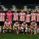 Derry City’s starting eleven against Ballymena United.  Photograph: George Sweeney
